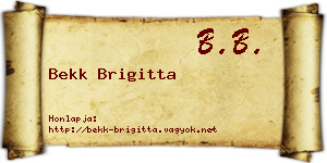 Bekk Brigitta névjegykártya